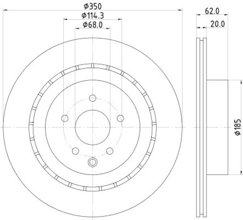 HELLA 8DD 355 122-261 Bremsscheibe f&uuml;r NISSAN/INFINITI