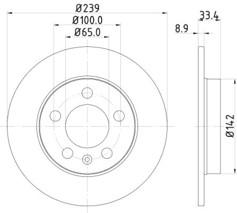 HELLA 8DD 355 107-461 Bremsscheibe f&uuml;r AUDI/SKODA/VW