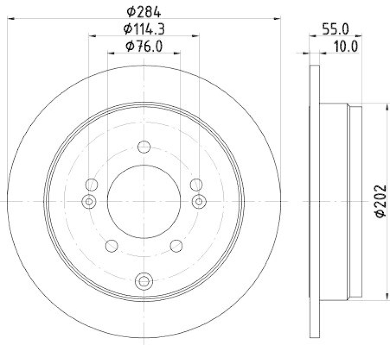 HELLA 8DD 355 122-291 Bremsscheibe f&uuml;r HYUNDAI/KIA