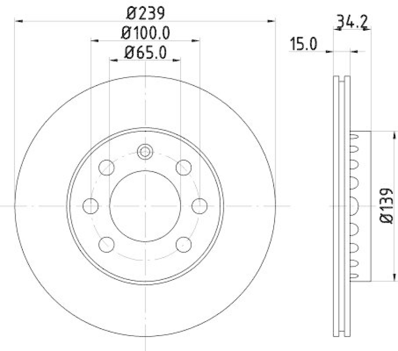 HELLA 8DD 355 107-581 Bremsscheibe f&uuml;r VW/AUDI