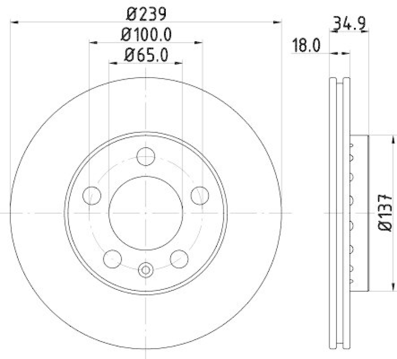 HELLA 8DD 355 107-651 Bremsscheibe für VW/SKODA