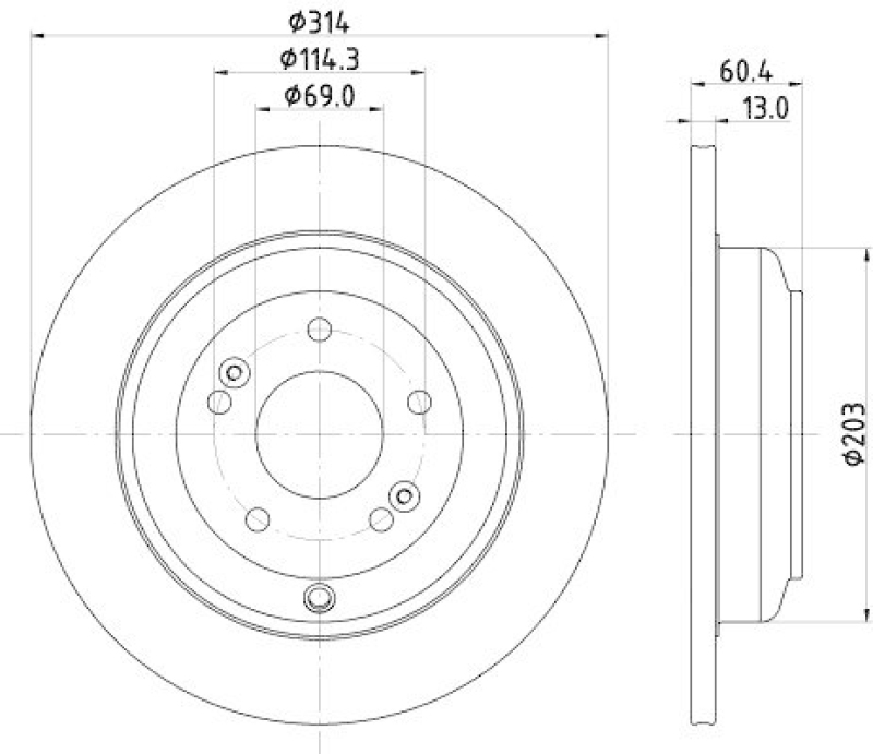 HELLA 8DD 355 122-471 Bremsscheibe f&uuml;r HYUNDAI GENESIS Coupe