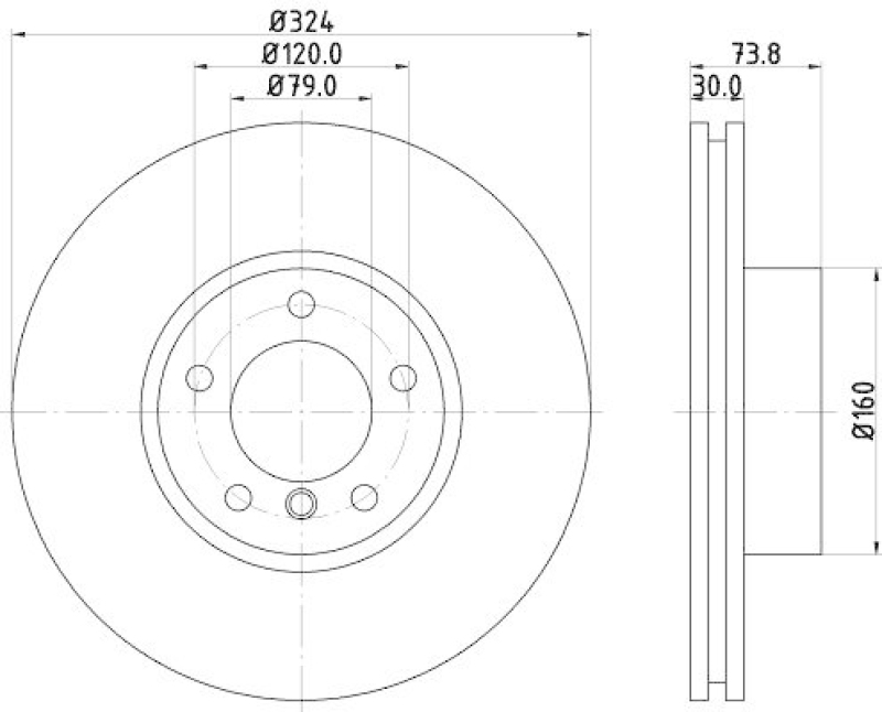 HELLA 8DD 355 107-711 Bremsscheibe f&uuml;r BMW/ALPINA