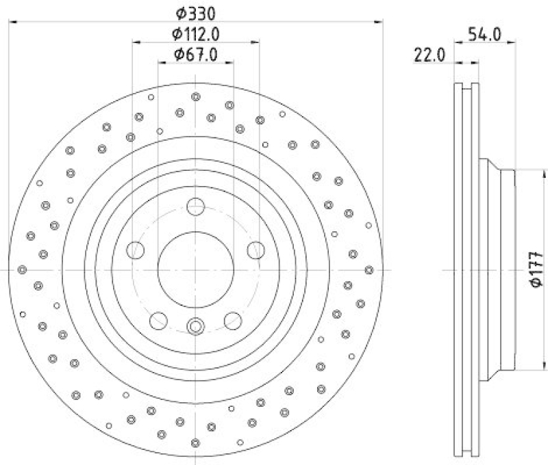 HELLA 8DD 355 122-551 Bremsscheibe für MB M-CLASS (W166)