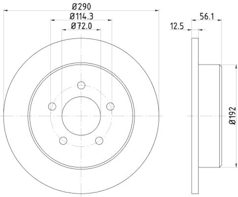 HELLA 8DD 355 107-901 Bremsscheibe für CHRYSLER