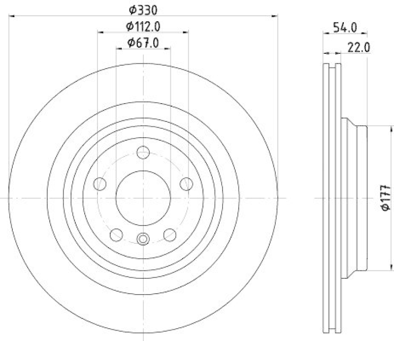 HELLA 8DD 355 122-561 Bremsscheibe f&uuml;r MB