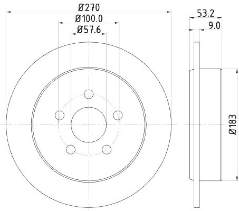 HELLA 8DD 355 107-921 Bremsscheibe f&uuml;r CHRYSLER