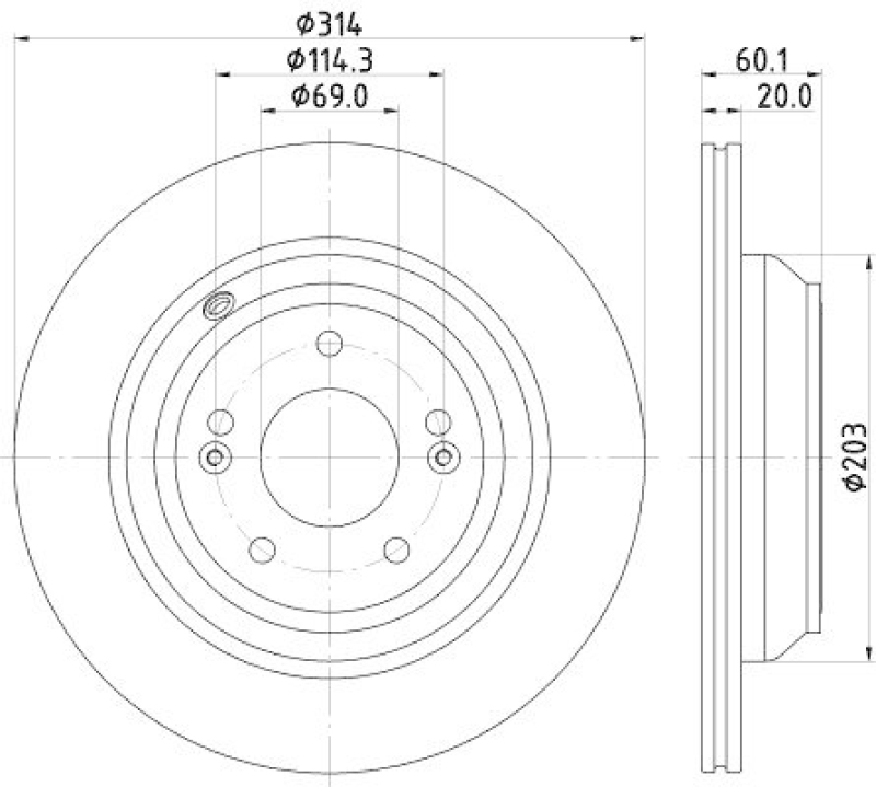 HELLA 8DD 355 122-581 Bremsscheibe f&uuml;r HYUNDAI