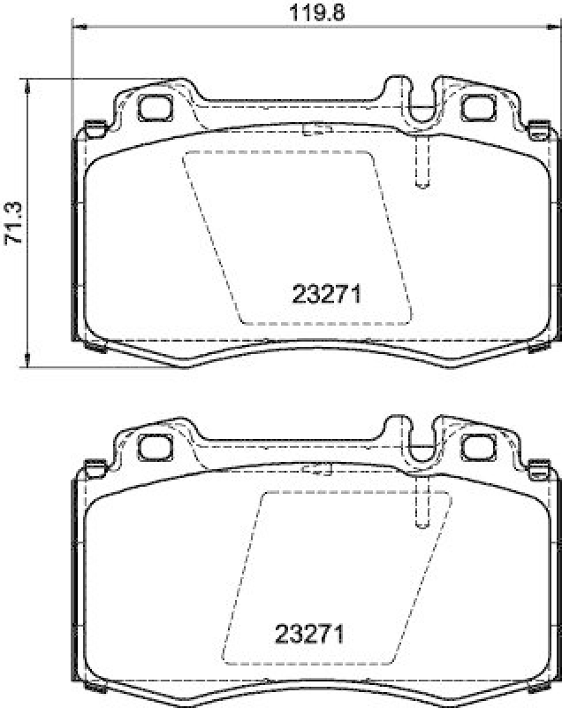HELLA 8DB 355 008-691 Bremsbelagsatz, Scheibenbremsbelag f&uuml;r MB