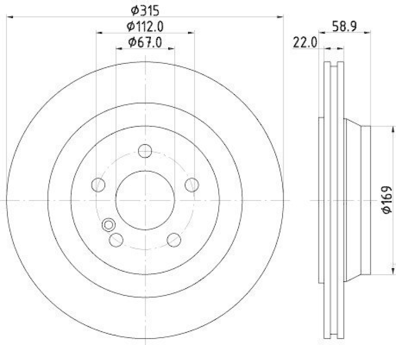 HELLA 8DD 355 107-961 Bremsscheibe f&uuml;r MB