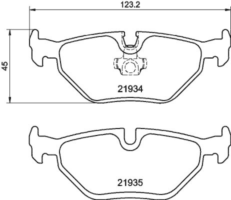 HELLA 8DB 355 008-761 Bremsbelagsatz, Scheibenbremsbelag für BMW/ROVER/MG