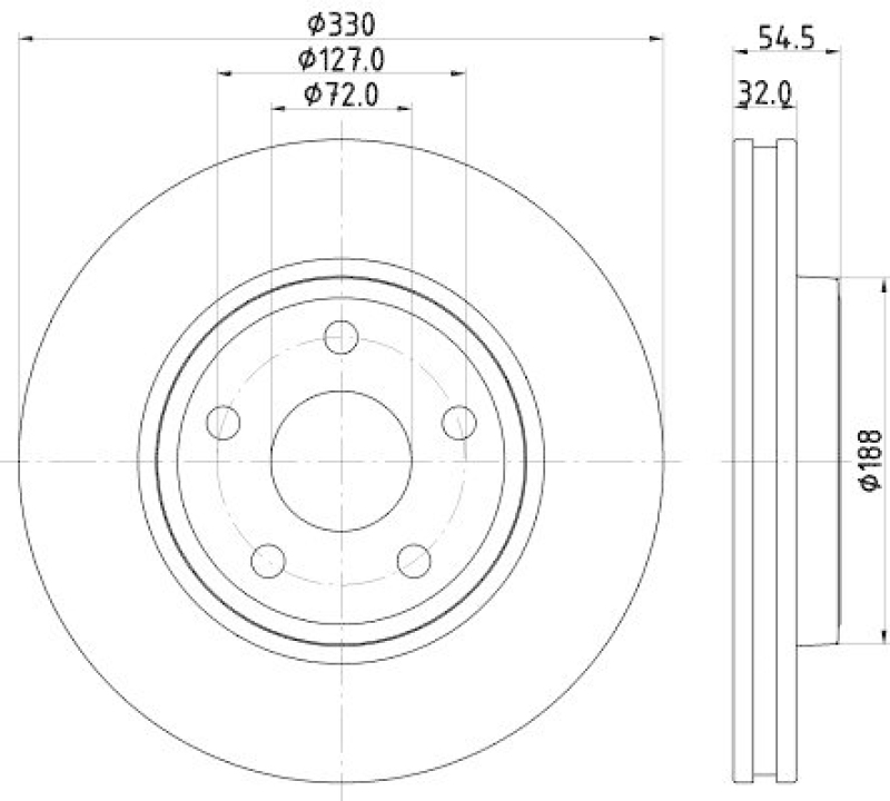 HELLA 8DD 355 122-681 Bremsscheibe f&uuml;r JEEP/DODGE