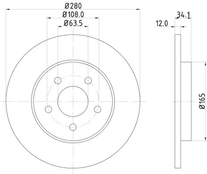 HELLA 8DD 355 108-061 Bremsscheibe f&uuml;r FORD/JAGUAR