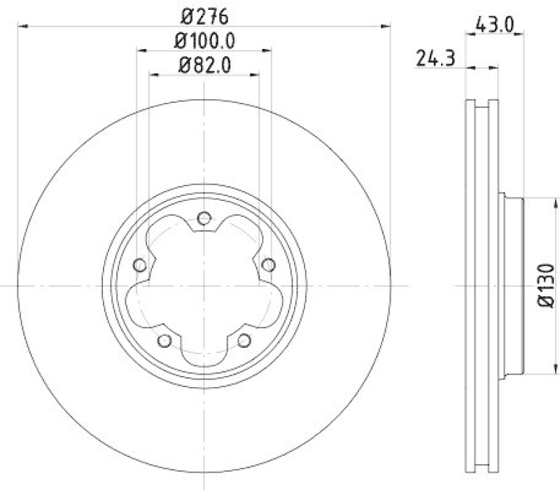 HELLA 8DD 355 108-121 Bremsscheibe f&uuml;r FORD