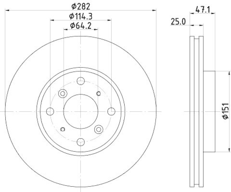 HELLA 8DD 355 108-131 Bremsscheibe f&uuml;r HONDA