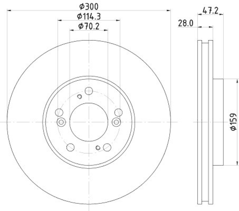 HELLA 8DD 355 108-141 Bremsscheibe für HONDA