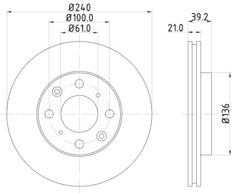 HELLA 8DD 355 108-151 Bremsscheibe f&uuml;r HONDA