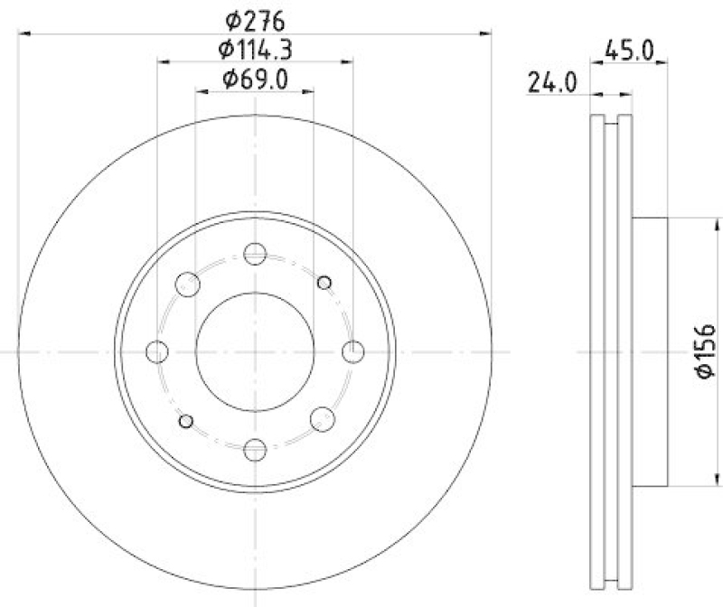 HELLA 8DD 355 108-171 Bremsscheibe f&uuml;r MITSU.