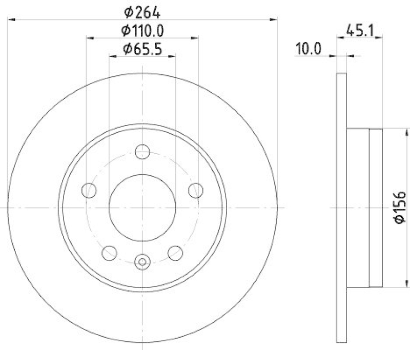 HELLA 8DD 355 122-821 Bremsscheibe f&uuml;r OPEL