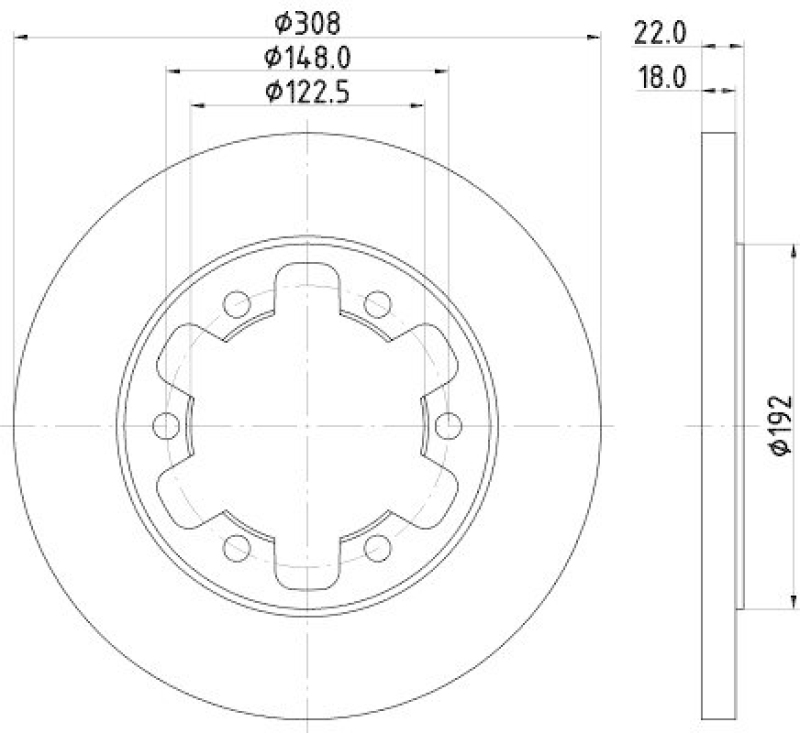 HELLA 8DD 355 122-831 Bremsscheibe f&uuml;r FORD