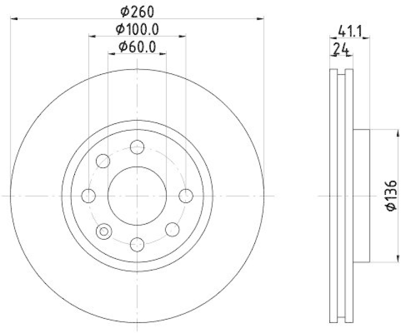 HELLA 8DD 355 108-271 Bremsscheibe f&uuml;r OPEL