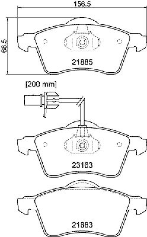 HELLA 8DB 355 008-931 Bremsbelagsatz, Scheibenbremsbelag f&uuml;r VW