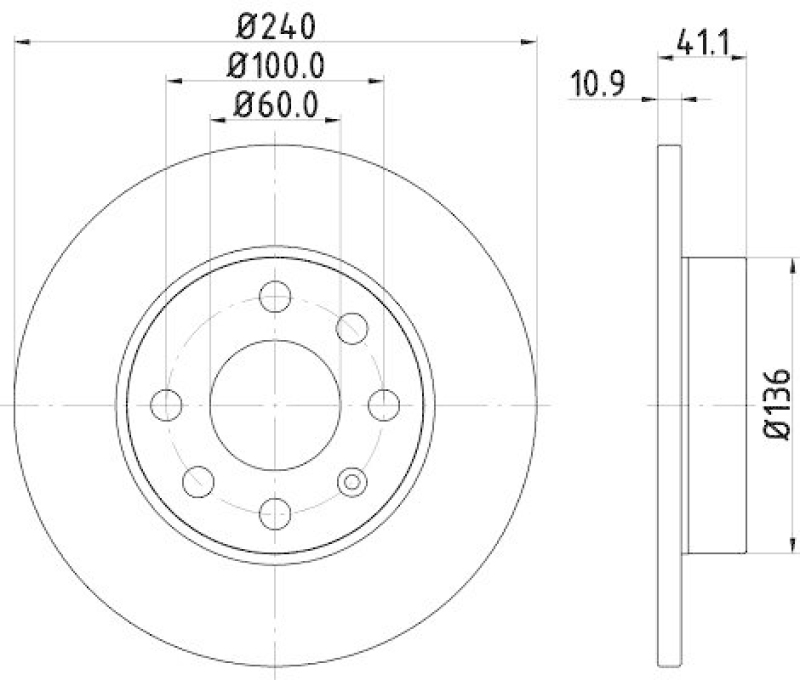 HELLA 8DD 355 108-311 Bremsscheibe f&uuml;r OPEL