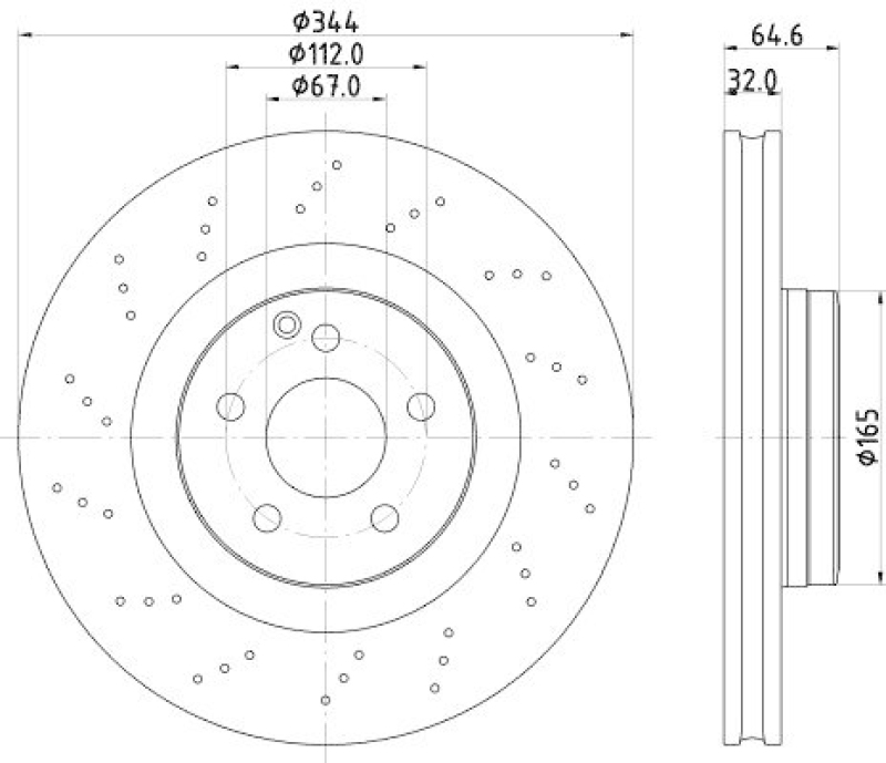 HELLA 8DD 355 122-891 Bremsscheibe f&uuml;r MB SLK (R172)