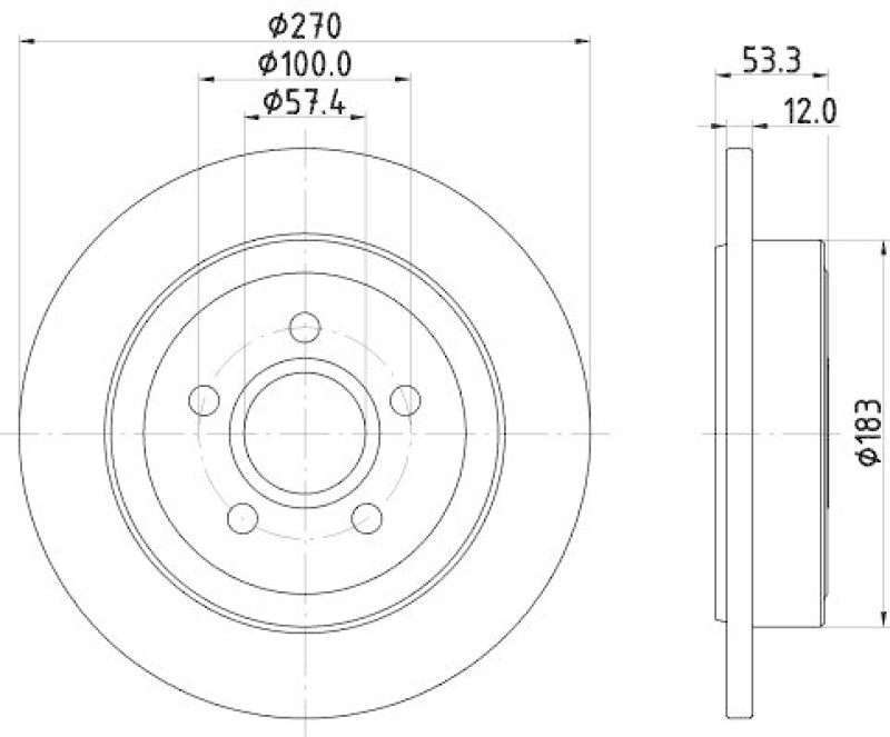 HELLA 8DD 355 122-941 Bremsscheibe f&uuml;r CHRYSLER