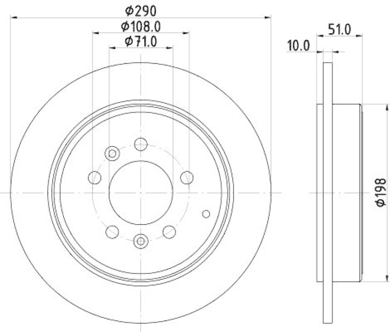 HELLA 8DD 355 108-431 Bremsscheibe f&uuml;r PEUGEOT 607 (9D/9U)