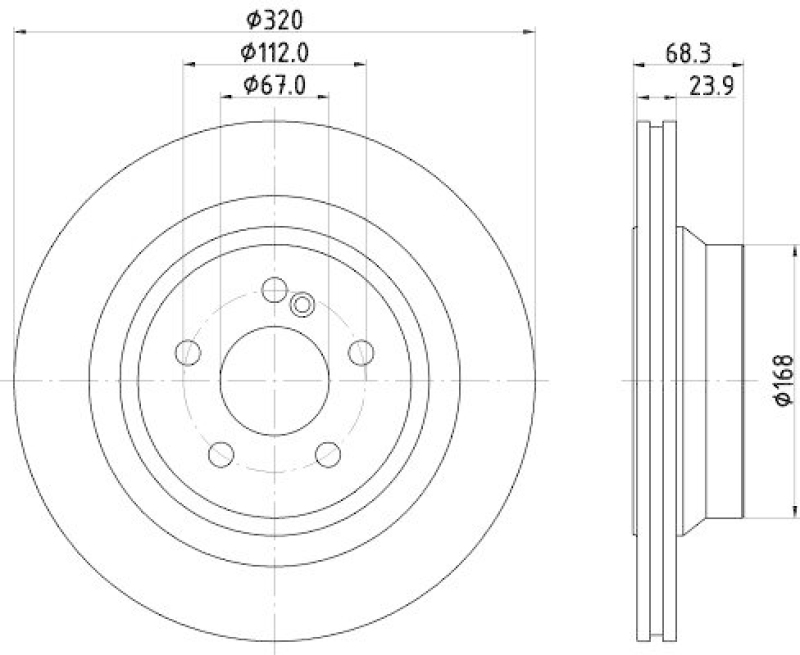 HELLA 8DD 355 122-951 Bremsscheibe f&uuml;r MB