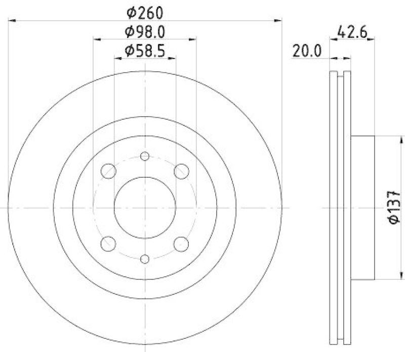 HELLA 8DD 355 108-441 Bremsscheibe f&uuml;r LADA