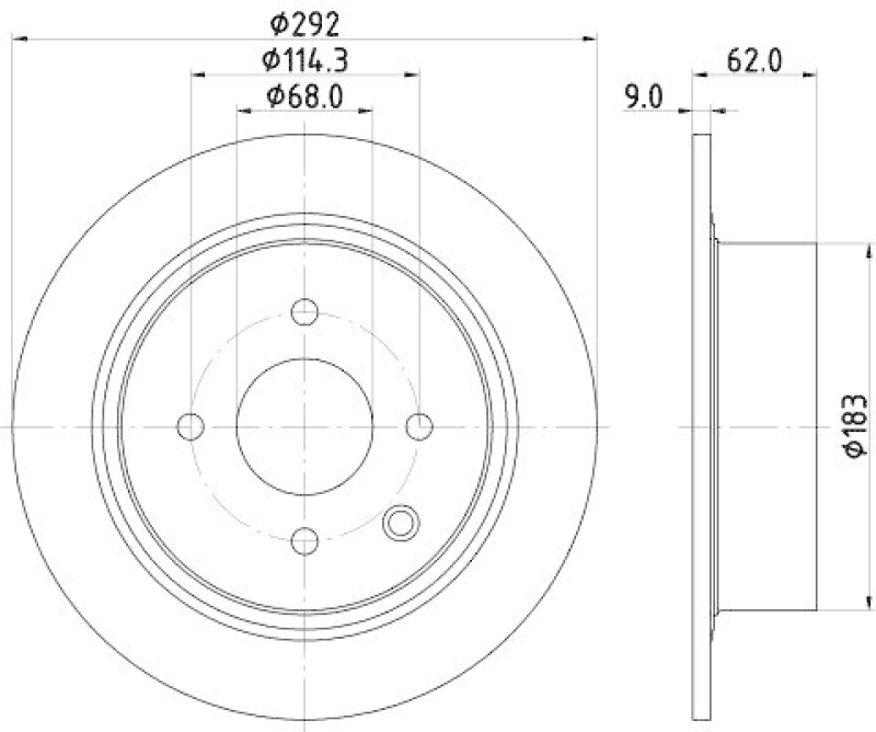 HELLA 8DD 355 122-981 Bremsscheibe f&uuml;r NISSAN