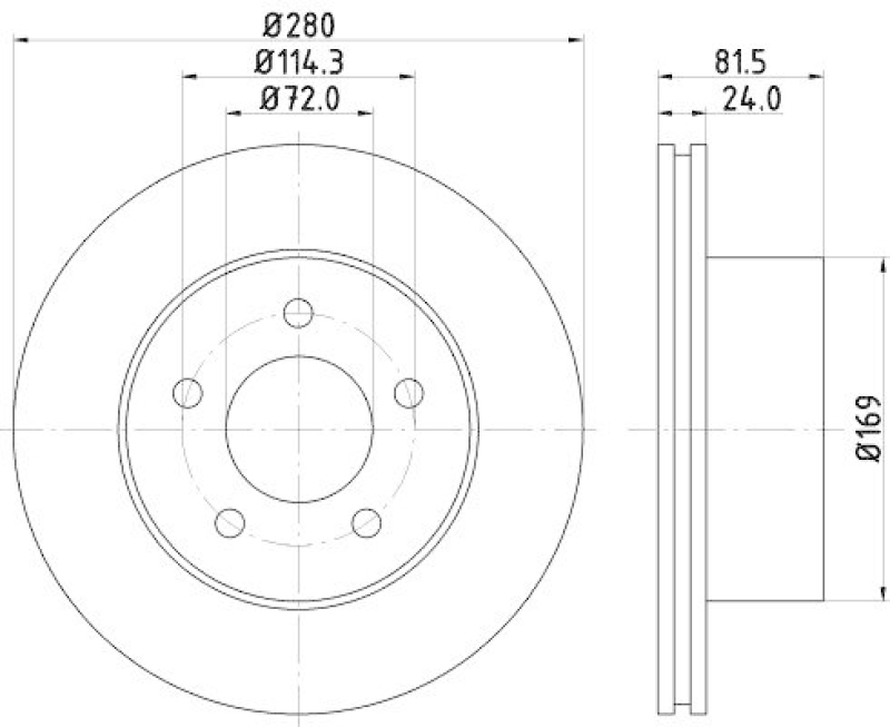 HELLA 8DD 355 108-591 Bremsscheibe f&uuml;r JEEP