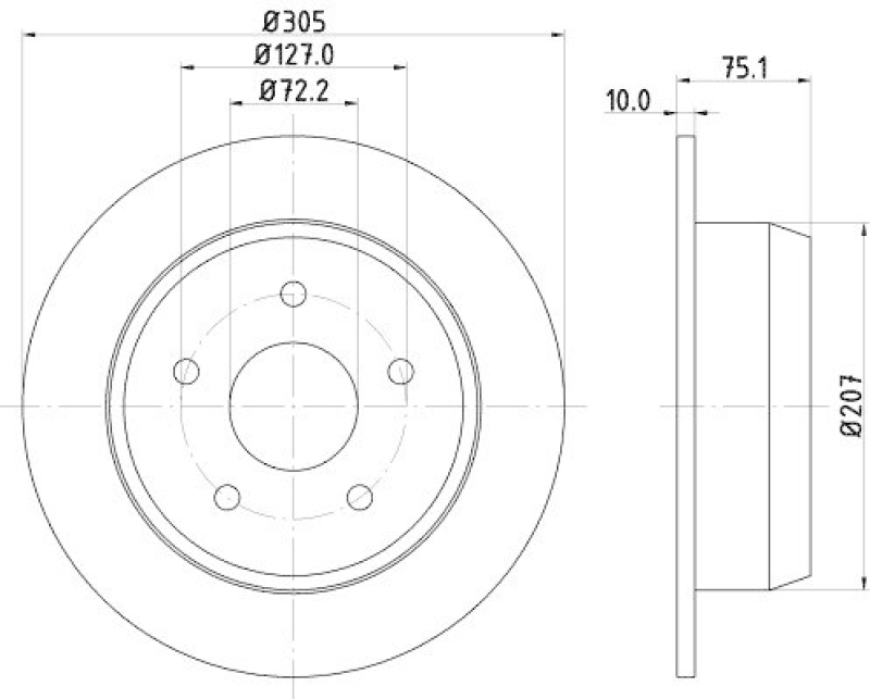 HELLA 8DD 355 108-611 Bremsscheibe f&uuml;r JEEP