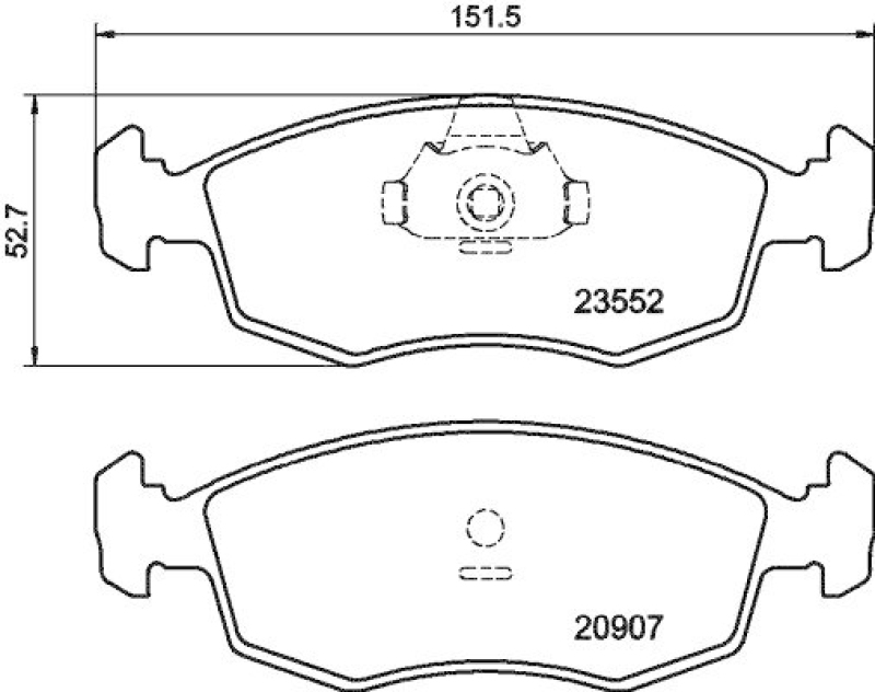 HELLA 8DB 355 009-131 Bremsbelagsatz, Scheibenbremsbelag f&uuml;r FIAT