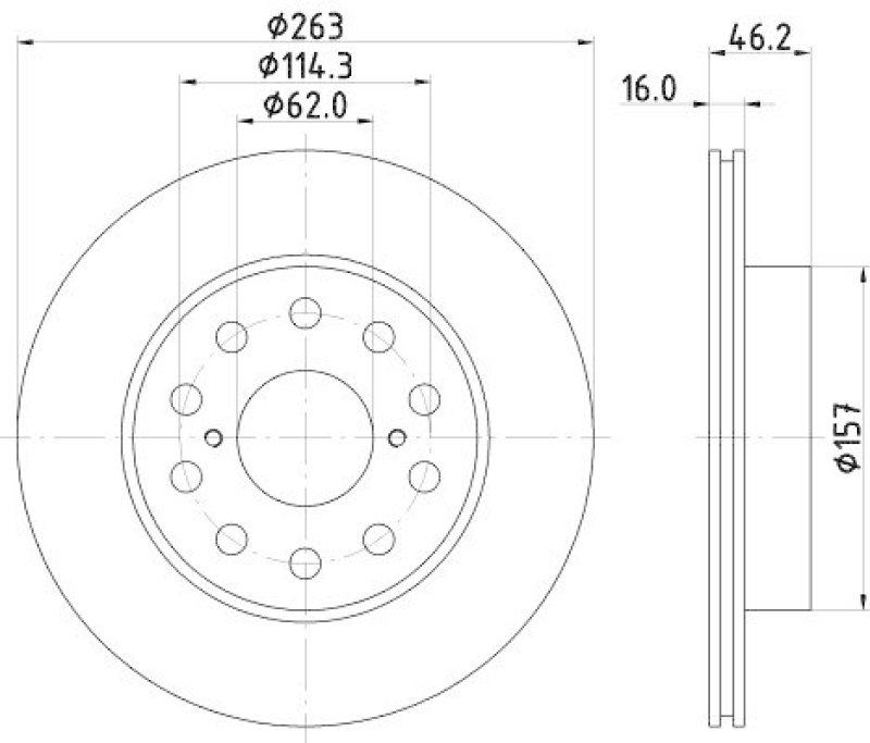 HELLA 8DD 355 108-711 Bremsscheibe f&uuml;r TOYOTA MR 2 II (SW2)