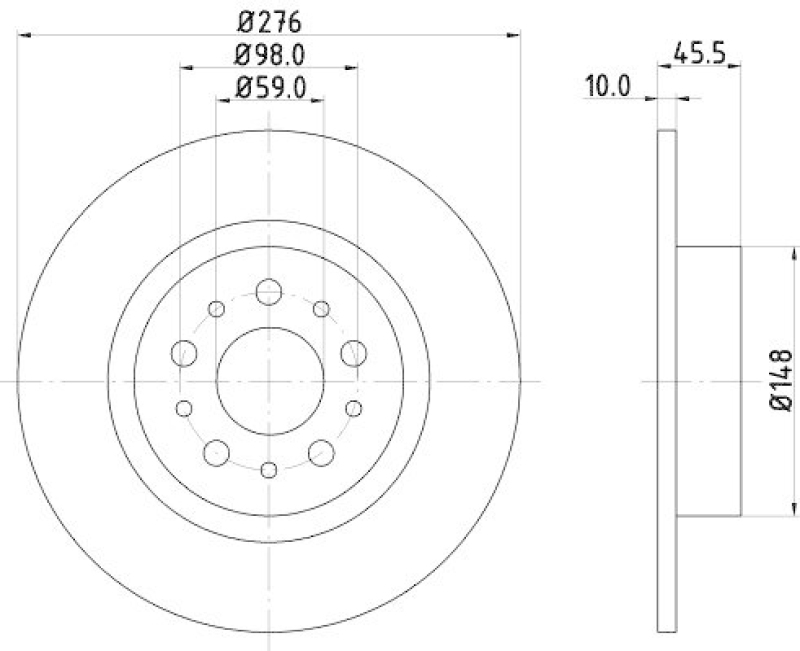 HELLA 8DD 355 108-731 Bremsscheibe für ALFA