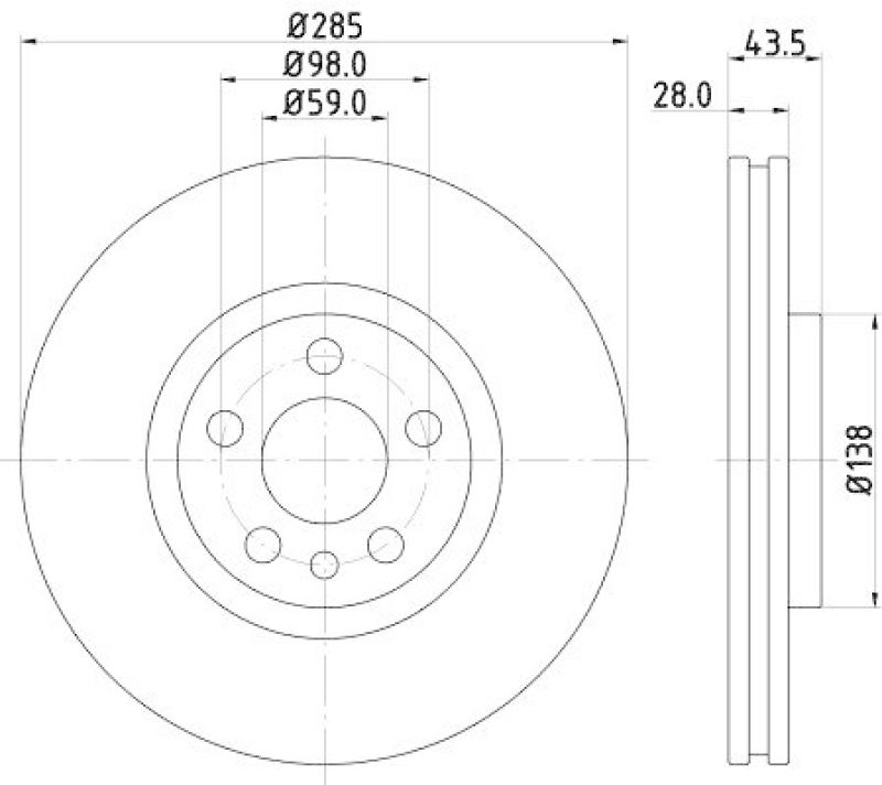 HELLA 8DD 355 108-761 Bremsscheibe f&uuml;r FIAT/P.S.A/LANCIA/MG