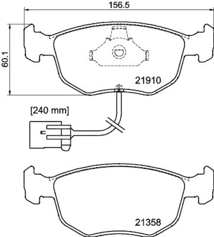 HELLA 8DB 355 007-991 Bremsbelagsatz, Scheibenbremsbelag f&uuml;r FORD