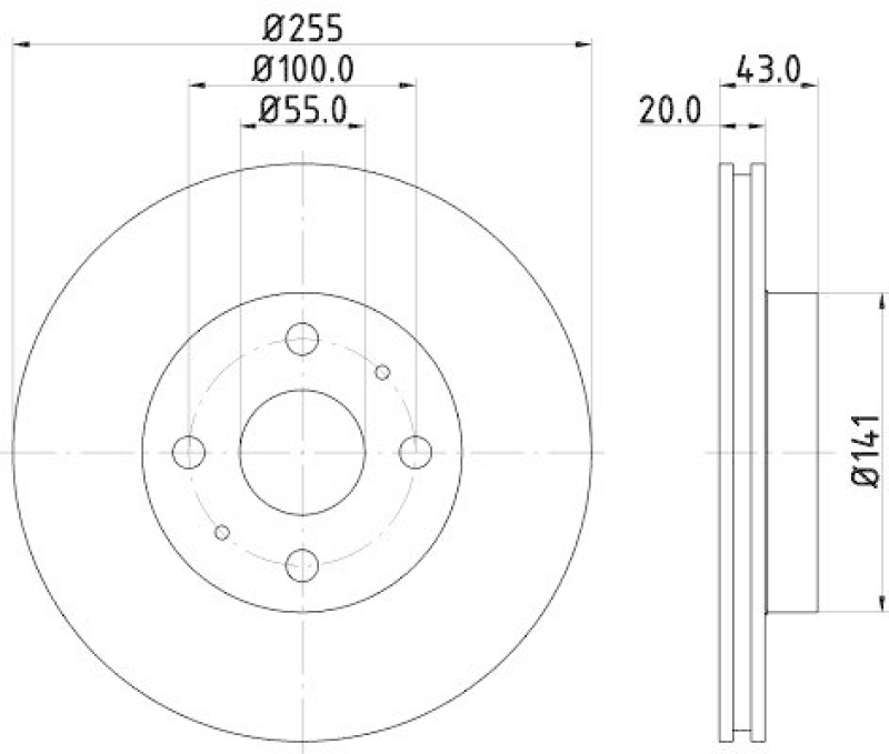 HELLA 8DD 355 108-881 Bremsscheibe für TOYOTA