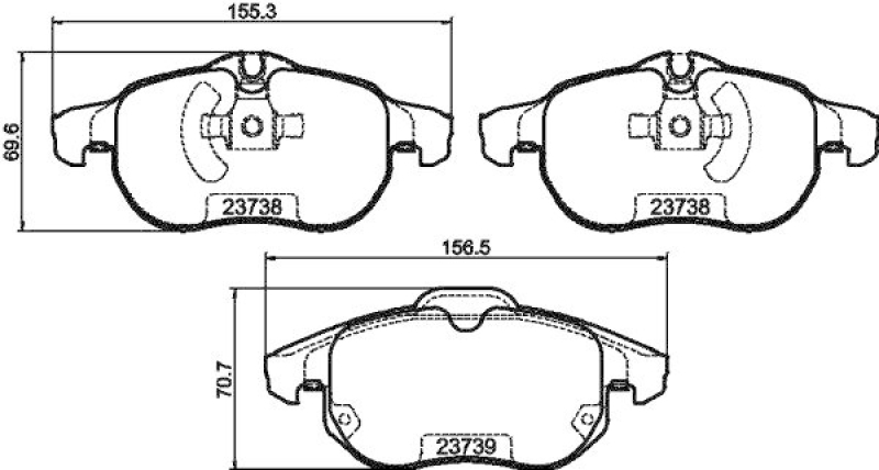 HELLA 8DB 355 009-311 Bremsbelagsatz, Scheibenbremsbelag f&uuml;r OPEL/SAAB/FIAT/CADILLAC