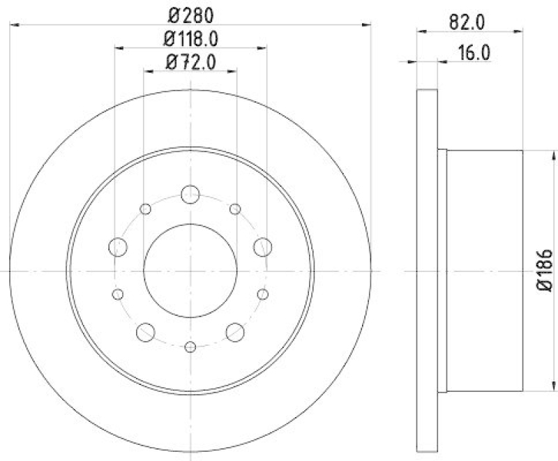 HELLA 8DD 355 108-961 Bremsscheibe f&uuml;r FIAT/P.S.A
