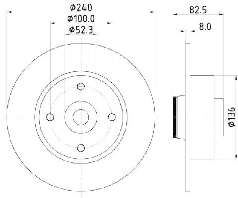 HELLA 8DD 355 123-241 Bremsscheibe f&uuml;r RENAULT/NISSAN