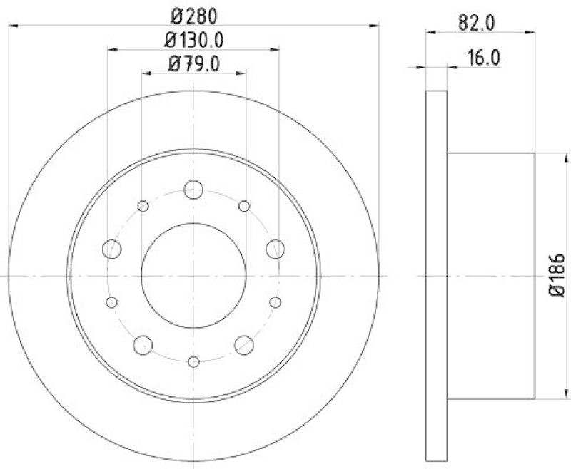 HELLA 8DD 355 108-981 Bremsscheibe f&uuml;r FIAT/P.S.A