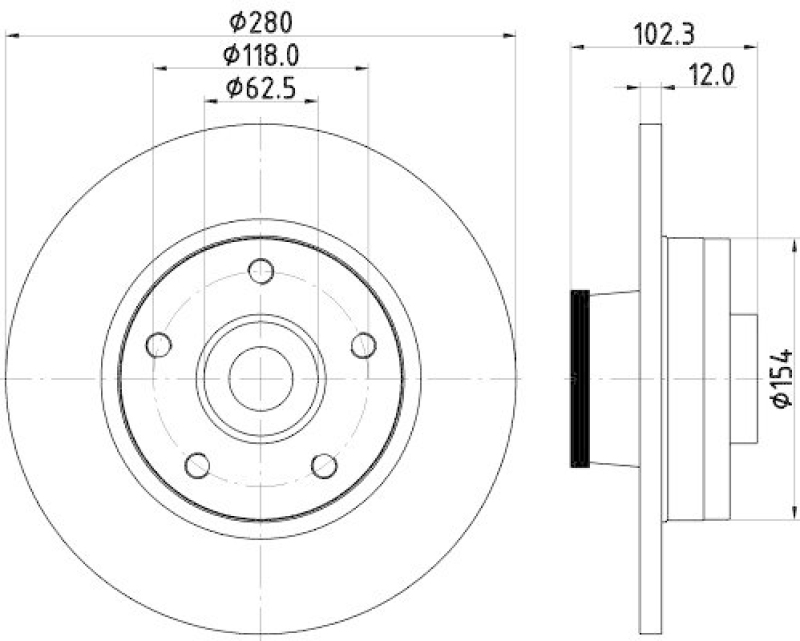 HELLA 8DD 355 123-251 Bremsscheibe f&uuml;r OPEL/RENAULT/NISSAN