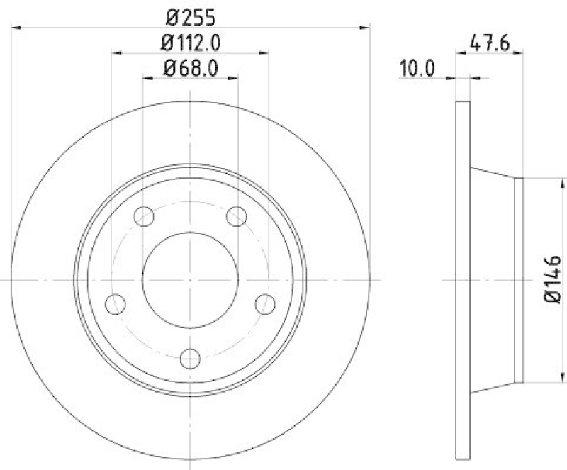 HELLA 8DD 355 109-091 Bremsscheibe f&uuml;r AUDI