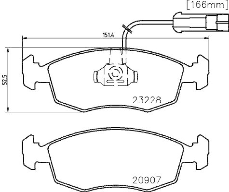 HELLA 8DB 355 008-521 Bremsbelagsatz, Scheibenbremsbelag f&uuml;r FIAT