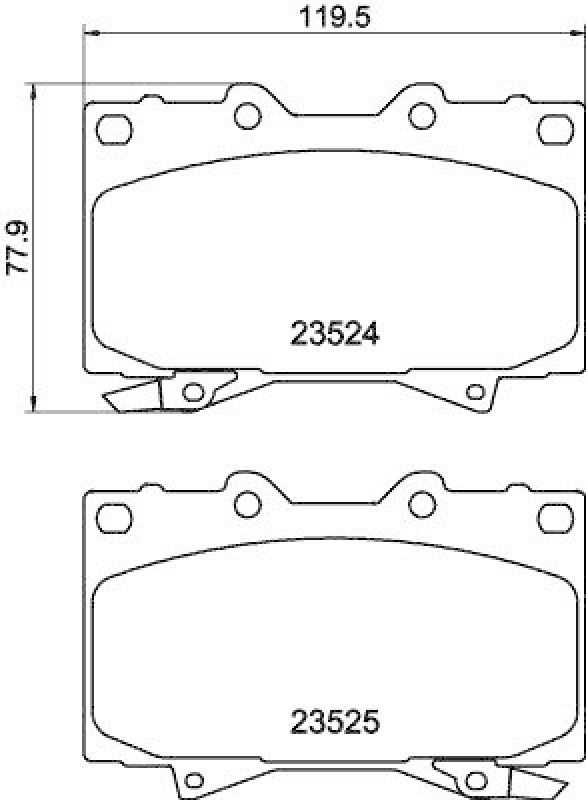 HELLA 8DB 355 009-371 Bremsbelagsatz, Scheibenbremsbelag f&uuml;r TOYOTA