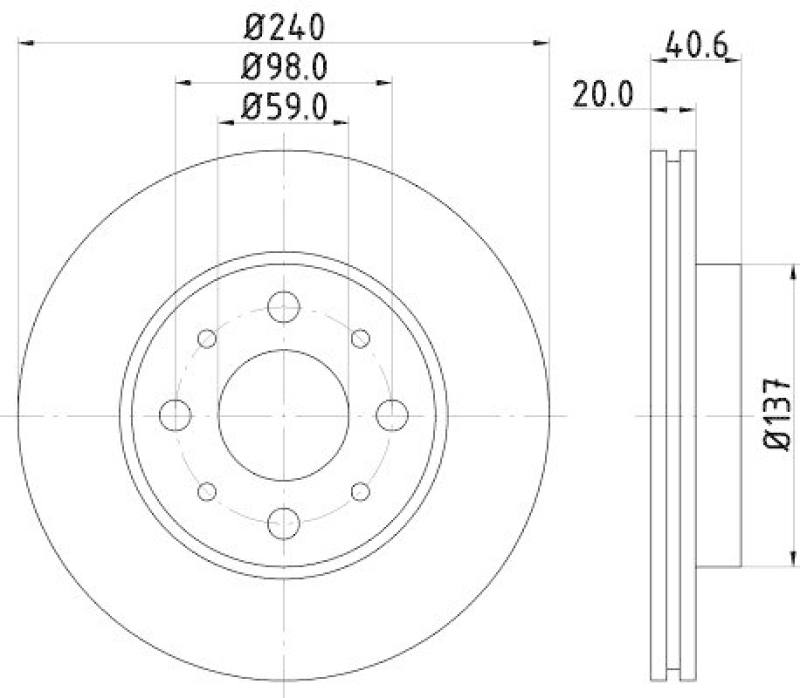 HELLA 8DD 355 109-121 Bremsscheibe f&uuml;r FIAT/FORD